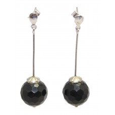 Dangle Earrings Black Onyx Women's Silver Solid 925 Gemstone Handmade A536